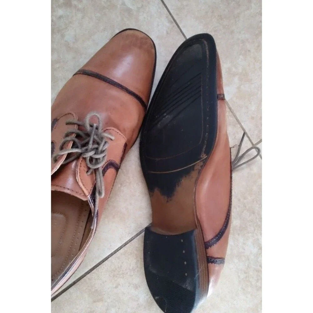 Men's Bar III Dress Oxford Leather Brown Lace up Shoes Size 10.5 M